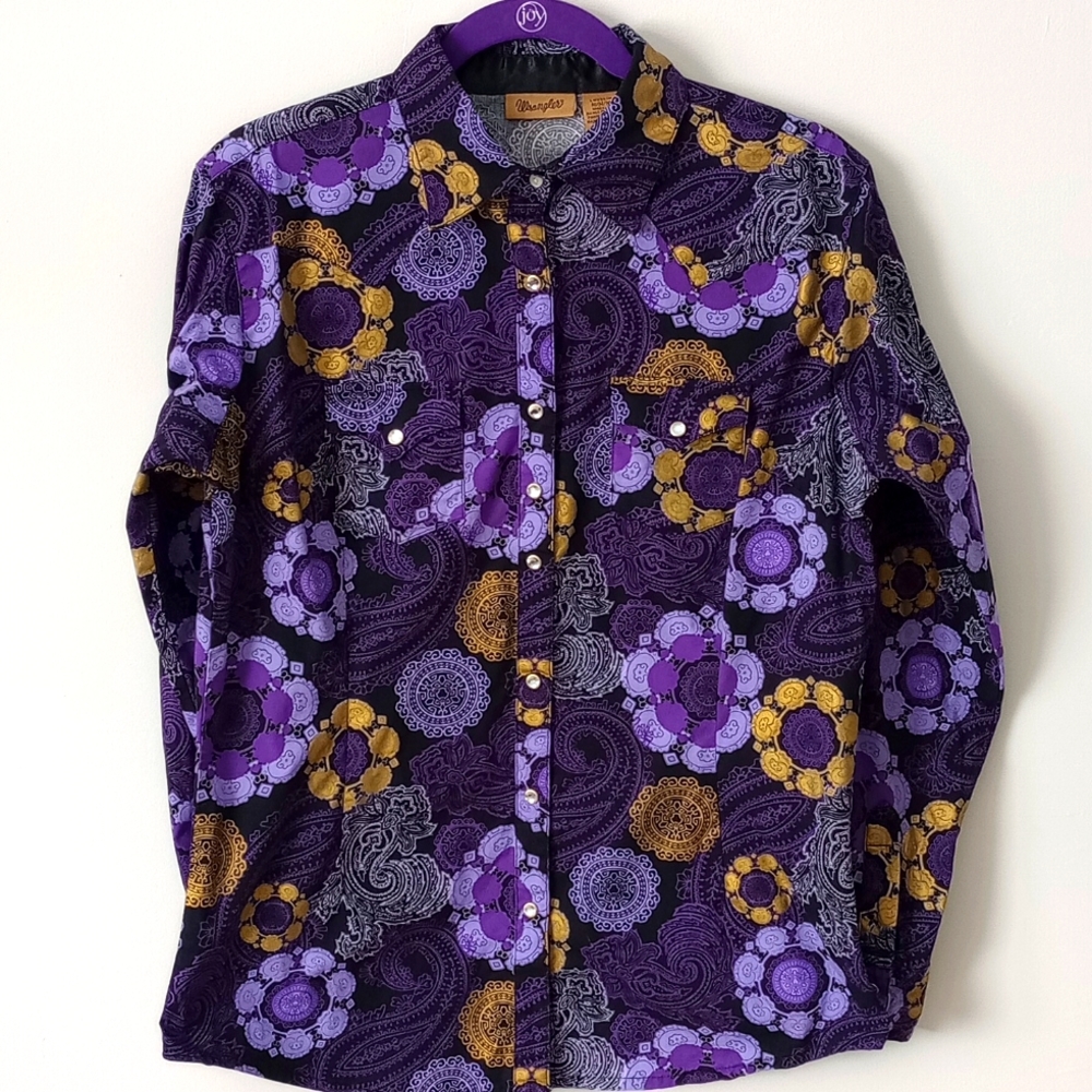 Wrangler purple cowboy shirt medium